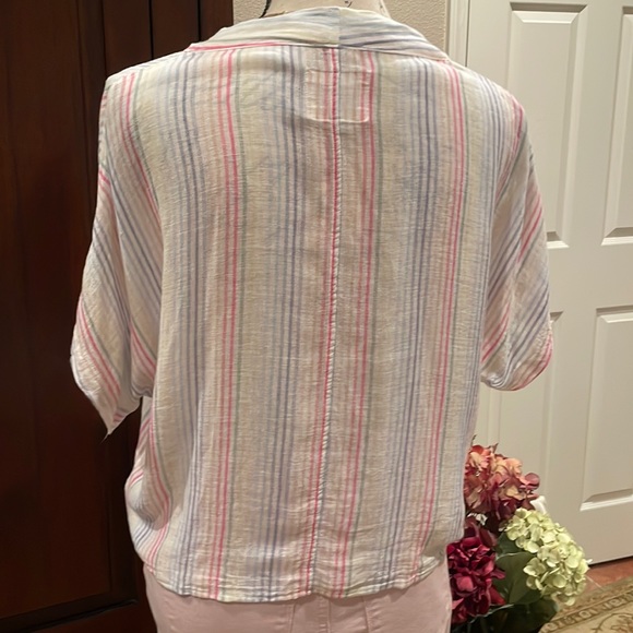 Rails Thea Isla Stripe Linen Blouse - Picture 8 of 13